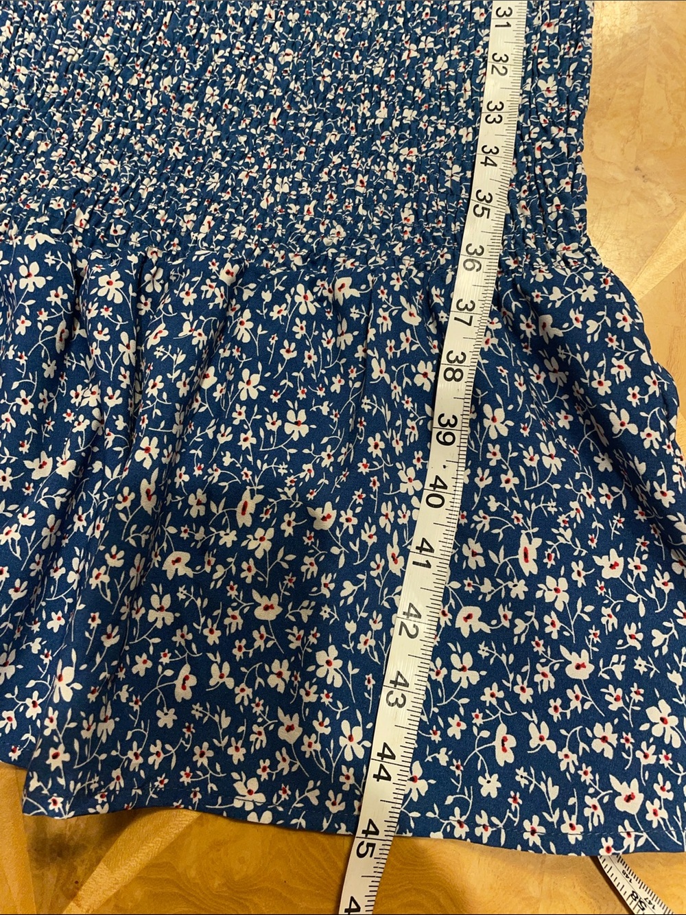PrettyGarden Blue Floral Smocked Maxi Mermaid Dress with Long Sleeves Size Large - Picture 16 of 16